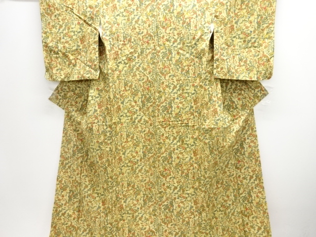 花鳥更紗模様上代紬着物